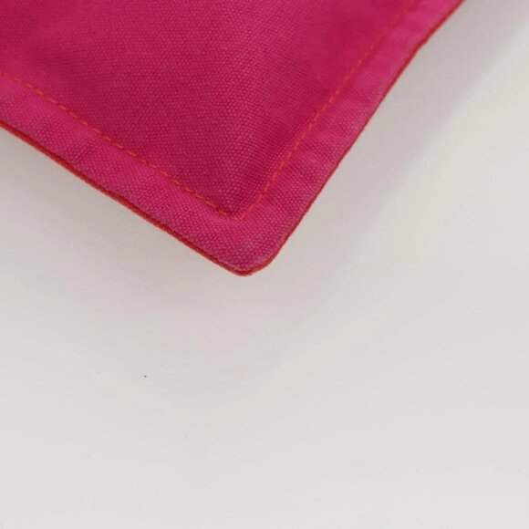 HERMES Bora Bora Pouch MM Pouch Canvas Pink Silver Auth ac3752 - Picture 4 of 16